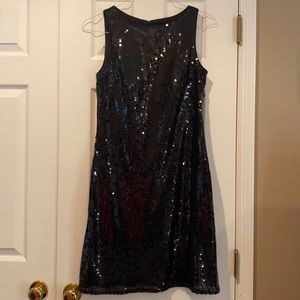 Sleeveless black sequin dress size 10